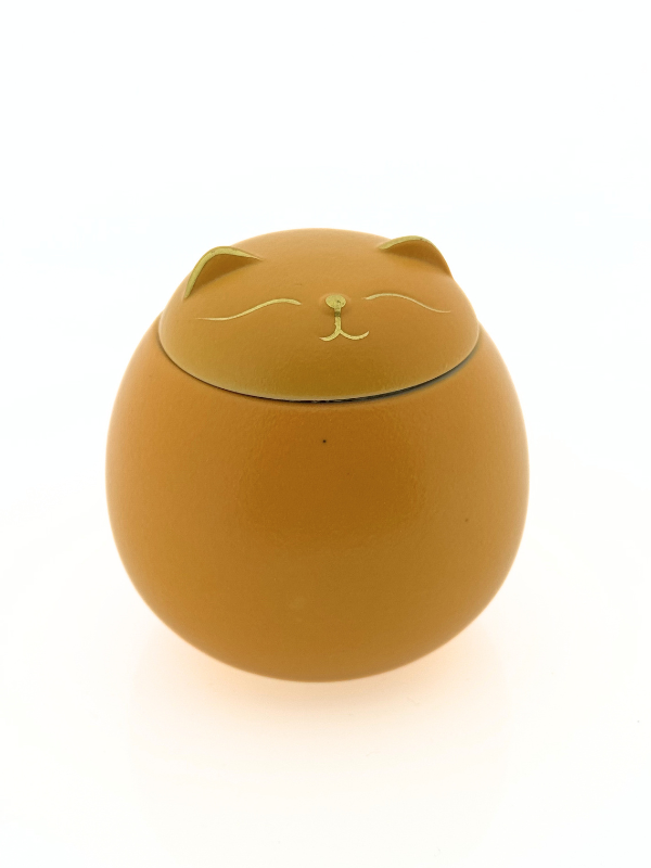 1 poezen urn - poezenurn geel - dierenurn - kleine urn - rememberme webshop